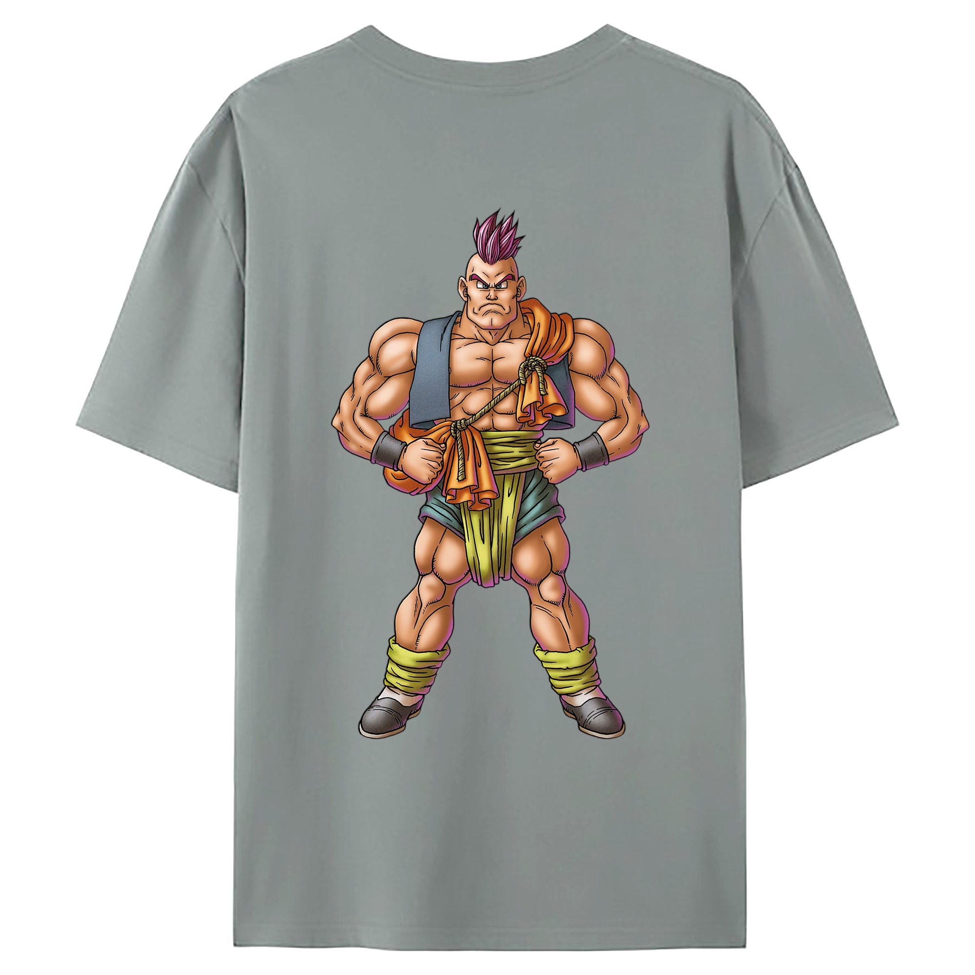 （画像用） ドラゴンクエスト Doragon Kuesuto Dragon Quest 綿100％ メンズ半袖Tシャツ（バックプリント） 通気性